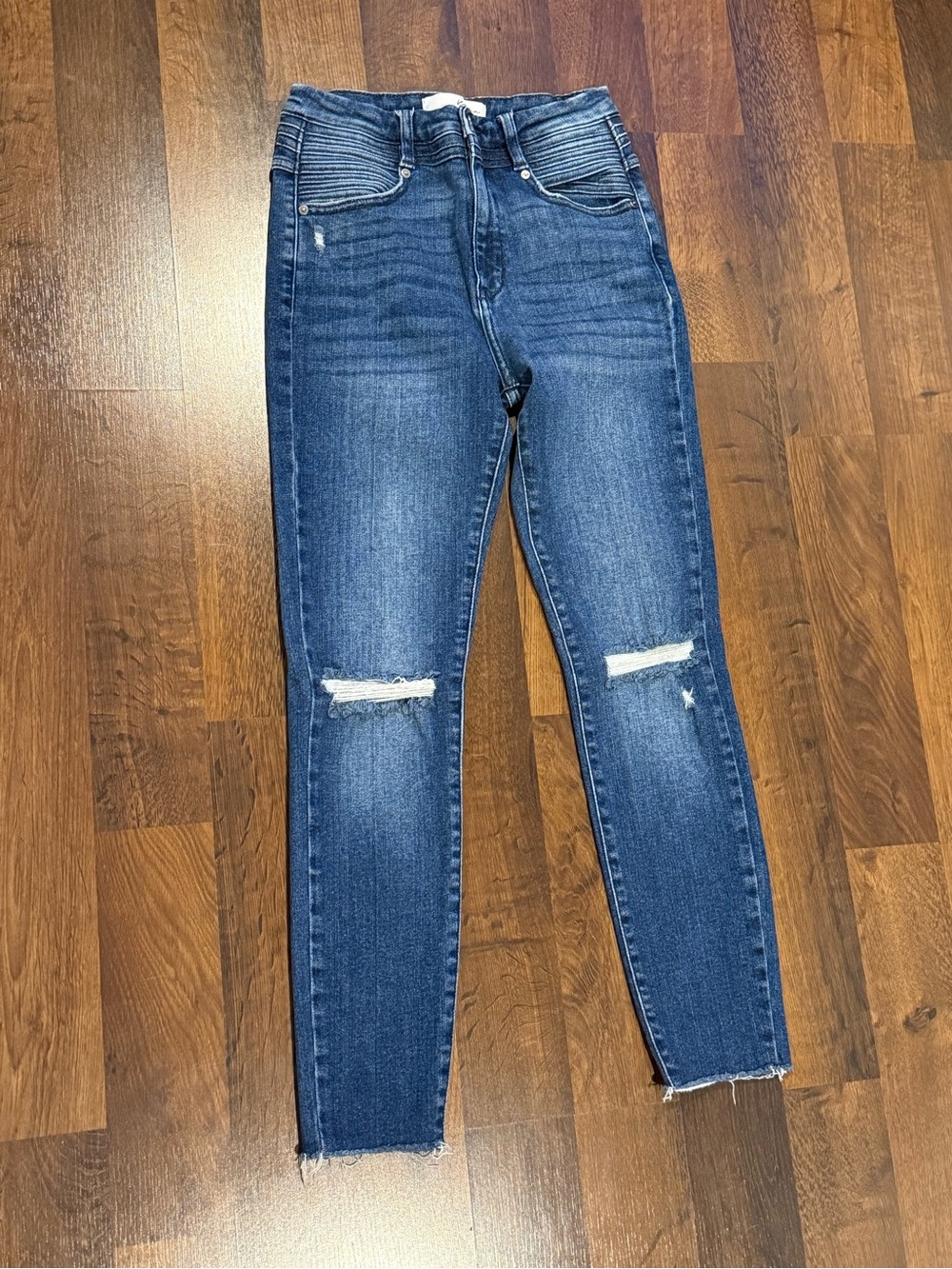 KanCan Women's Distressed Skinny Jeans - Blue (size 7/27)